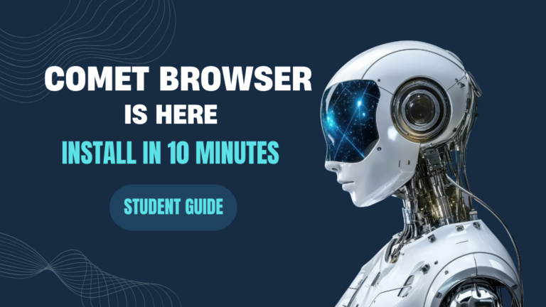 Robot promoting Comet Browser installation